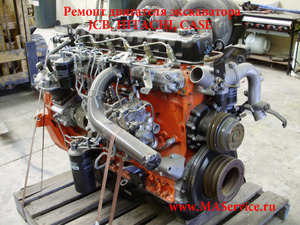 Ремонт двигателя экскаватора JCB JS-460 (JCB JS460LC), двигатель Исузу (Isuzu AA-6SD1TC) Джисиби JS-460-LC, 